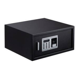 Cofre Digital SC01W ideal para hotéis e pousadas, com espaço interno para notebook e sistema de travamento seguro. Praticidade, proteção e confiabilidade para seus hóspedes.