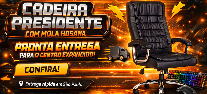 A Cadeira Presidente Hosana com Mola é a solução ideal para quem busca qualidade, conforto e desempenho no ambiente de trabalho. Com tecnologia moderna, design elegante e excelente ergonomia, ela proporciona mais produtividade e bem-estar no seu dia a dia.