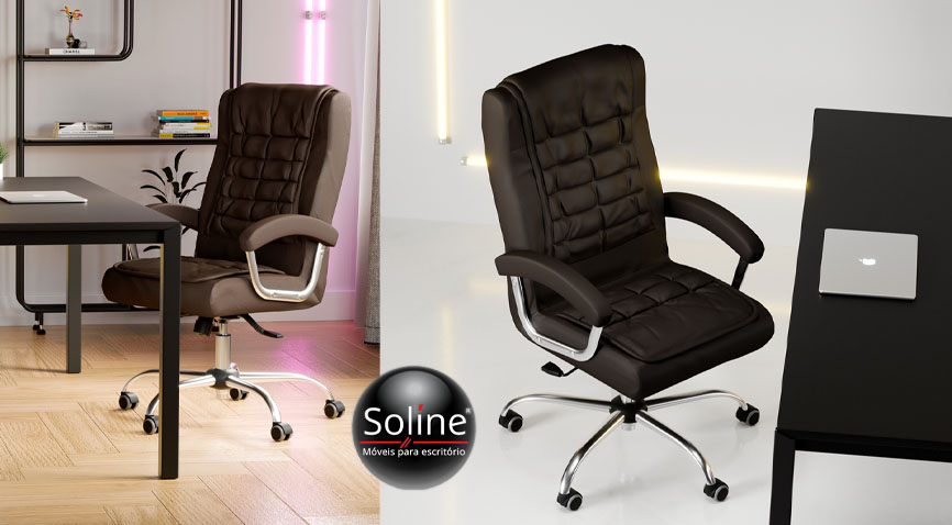 A Cadeira Presidente Hosana com Mola eleva o conforto no ambiente corporativo. Com assento e encosto de molas ensacadas, proporciona suporte ergonômico superior para o seu dia a dia. Seu design robusto e estrutura resistente garantem durabilidade, aliando elegância e eficiência ao seu espaço de trabalho. Com um perfil robusto e estrutura resistente, oferece alta resiliência e um toque clássico para compor espaços de trabalho com elegância e eficiência. Cadeira Presidente Hosana com Mola: conforto absoluto para a sua rotina.