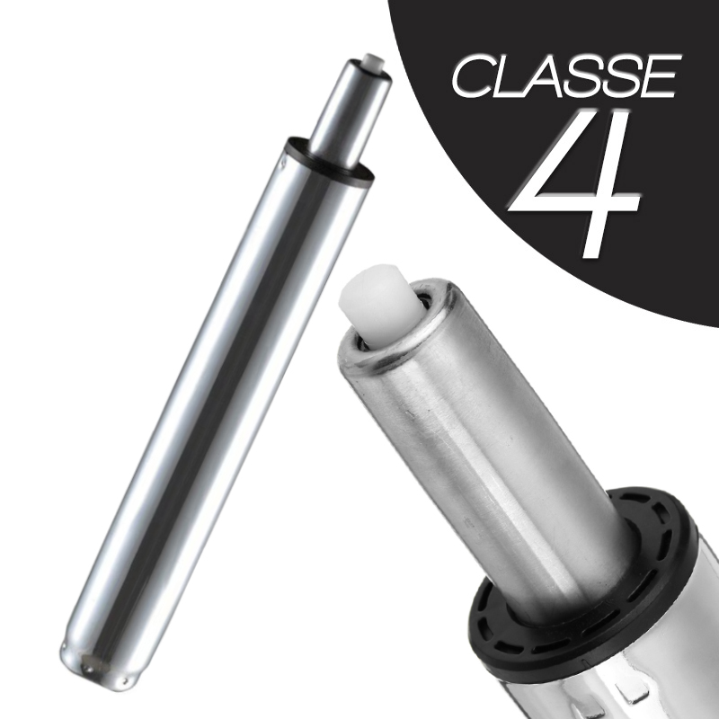 Pistão Alto Cromado Reforçado Classe 04 para banquetas e cadeiras altas, com estrutura resistente, acabamento cromado e regulagem de altura para uso profissional.
